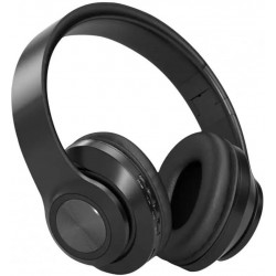 Bluetooth Headset – Macaron Set – Model – P33 – Works on Phone – Rechargeable – Built-in Microphone – Radio – Memory Card Input – Over-Ear - Black 