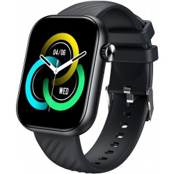 ساعة ذكية O15 بشاشة ال سي دي 2.01 بوصة وسطوع 480 وحدة مضيئة في البيكسل، عمر بطارية 7 أيام لمراقبة معدل ضربات القلب والأكسجين في الدم بتصنيف مقاومة للماء IP68 مع أوضاع رياضية متعددة من اي تيل (اسود)