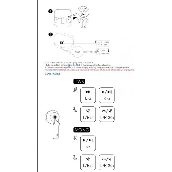 سماعات أذن لاسلكية ساوند كور K20i من انكر ببلوتوث ووقت تشغيل 36 ساعة وتقنية شحن سريع وصوت واضح ومكالمات واضحة ENC 2 وميكروفون ومعادل مخصص وتصنيف IPX5 وتحكم عبر التطبيق، (أسود) ضمان 18 شهر