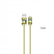 Hoco Cable charging data Lightning For Apple U30 - Gold - Length 1.2M - Weight 42g - Outer cladding stainless steel spring metal material, inner TPE round wire  Hoco Cable charging data Lightning For Apple U30 - Gold - Length 1.2M - Weight 42g - Outer cladding stainless steel spring metal material, inner TPE round wire