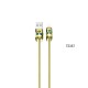  Hoco Cable charging data Lightning For Apple U30 - Gold - Length 1.2M - Weight 42g - Outer cladding stainless steel spring metal material, inner TPE round wire