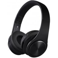 Bluetooth Headset – Macaron Set – Model – P33 – Works on Phone – Rechargeable – Built-in Microphone – Radio – Memory Card Input – Over-Ear - Black 