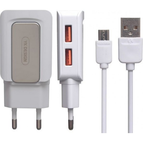 YK YKC T16 Android Charger - White