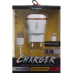 YK  Iphone Charger suit YKC-T15 - White YK  Iphone Charger suit YKC-T15 - White