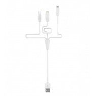 Hoco Rapid charging cable X1 3*1 - White - White round wire design makes it have an elegant appearance Hoco Rapid charging cable X1 3*1 - White - White round wire design makes it have an elegant appearance