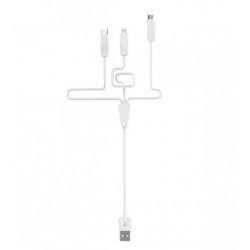 Hoco Rapid charging cable X1 3*1 - White - White round wire design makes it have an elegant appearance Hoco Rapid charging cable X1 3*1 - White - White round wire design makes it have an elegant appearance