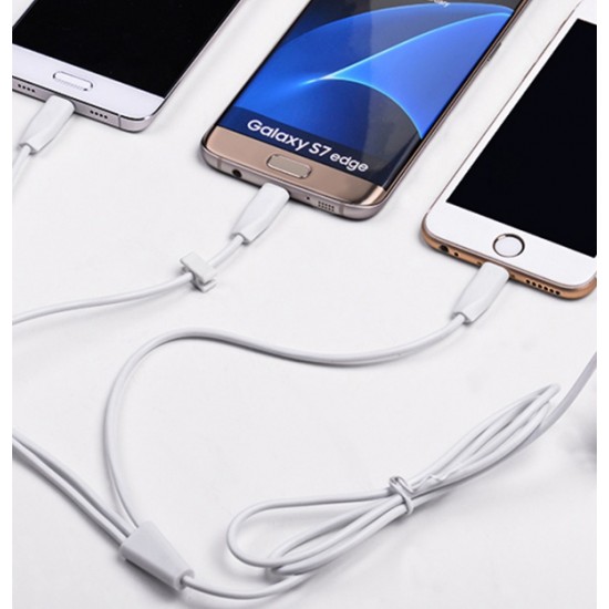 Hoco Rapid charging cable X1 3*1 - White - White round wire design makes it have an elegant appearance