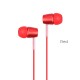 Hoco Wired earphones with microphone M10 - Red - impedance 16Ω±15% - frequency response 20~20000Hz - Sensitivity 110db±3db