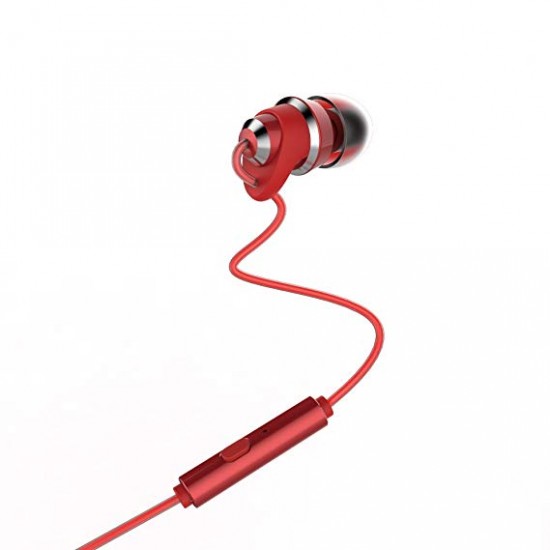 سماعه ريماكس RM 585 - أحمر - نطاق استجابة التردد الديناميكي: 20-20000Hz - اعتماد قابس مطلي بقوة 3.5 مم  لتقليل تشوه الإشارة