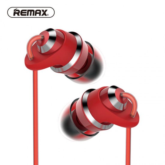 Remax RM 585 Earphone - Red - Frequency Response Range: 20-20000Hz - Adopt strongly compatible 3.5mm plug to decrease the signal distortion