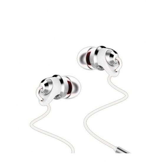 Remax RM 585 Earphone - White - Frequency Response Range: 20-20000Hz - Adopt strongly compatible 3.5mm  plug to decrease the signal distortion