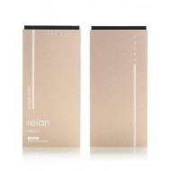 Remax RPP-65 Relan powerbank 10000 with 2 in 1 data cable (lighting and Micro) - Beige - dimension 135*66.5*15mm