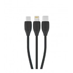 Remax RC-050th Lesu cable (3*1) - Black - Lesu 3-in-1 Data Cable - Cable Length: 1000±20mm - Interface: Lightning - Micro - Type-c USB Remax RC-050th Lesu cable (3*1) - Black - Lesu 3-in-1 Data Cable - Cable Length: 1000±20mm - Interface: Lightning - Micro - Type-c USB