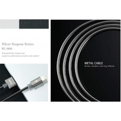 .Remax RC-080i Cable Compatible with iPhone and iPad - Black - Full Metal Coated - Zippers - Fast Shipping & Data Transfer .Remax RC-080i Cable Compatible with iPhone and iPad - Black - Full Metal Coated - Zippers - Fast Shipping & Data Transfer