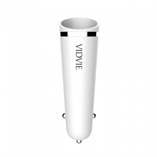 Vidvie CC506 Car Charger  / White / Input : DC12-24V / Output : 5V-2.4A (MAX) / USB port: 2 USB / Working temperature:-10?-50? / The torch fast car charger fashion practical smart charging with cable  ·