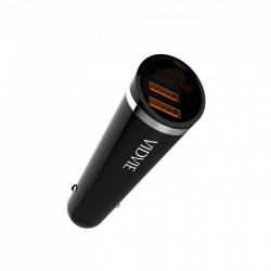 Vidvie CC506 Car Charger  / Black  / Input : DC12-24V / Output : 5V-2.4A (MAX) / USB port: 2 USB / Working temperature:-10?-50? / The torch fast car charger fashion practical smart charging with cable  ·