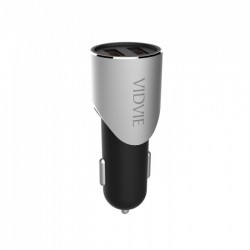 Vidvie CC507 Car Charger  / Black*Silver / Input : DC12 -24V / Output : 5V-3.1A( MAX) / Working temperature:-10℃-50℃ / USB PORT:2 USB