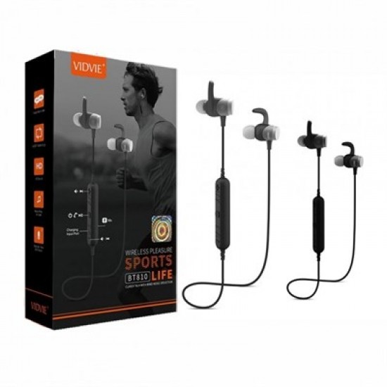 Vidvie BT810 Bluetooth wireless earphone / Black / Bluetooth Headset Magnet The two speakers hold in some magnets a very excellent sound stereo battery is very excellent performance high quality