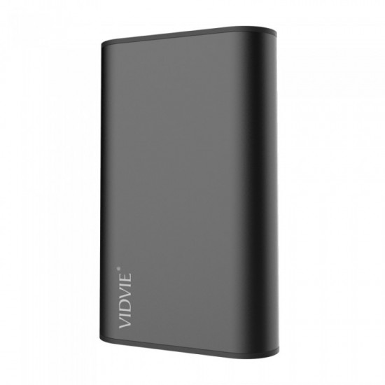 Vidvie PB714 Powerbank 6000 mAh / Black / Battery Cell Type 18650 lithium battery / Rated Input DC 5V/2.0A / Rated OutputDC 5V/2.4A / Shell Material Alluminium alloy case and plastic/ Dimensions 58*93*21.5mm