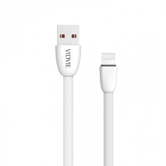 Vidvie CB411 Cable Iphone / White / Vidvie USB Cable comes with quality cable material that is not easily broken and easy to store because it will not tangle. Can charge your gadget battery quickly.