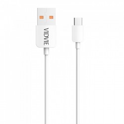 Vidvie CB412 Android Cable / White / Cable Length 100cm / Material TPE / Outpput 2.1A MAX