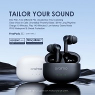 Oraimo FreePods 3C ENC Playtime True Wireless Earbuds- White - warranty 365 days  Oraimo FreePods 3C ENC Playtime True Wireless Earbuds- White - warranty 365 days