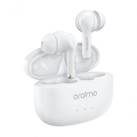  Oraimo FreePods 3C ENC Playtime True Wireless Earbuds- White - warranty 365 days