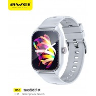 Awei H55 Multifunctional Smart Watch (Men/Women) Fitness Sports Bracelet Compatible with Android iOS- Silver