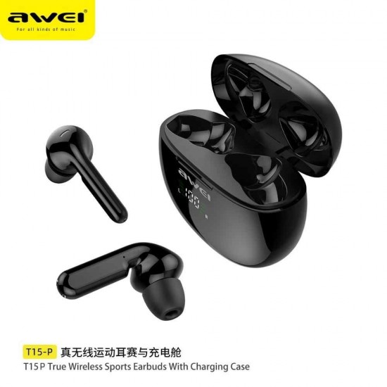 Awei T15P TWS Bluetooth Earphone - Black