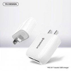 رأس شاحن واي كي YKC-617 - أبيض رأس شاحن واي كي YKC-617 - أبيض