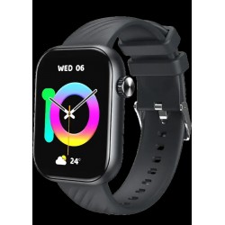 ساعة ذكية O15 بشاشة ال سي دي 2.01 بوصة وسطوع 480 وحدة مضيئة في البيكسل، عمر بطارية 7 أيام لمراقبة معدل ضربات القلب والأكسجين في الدم بتصنيف مقاومة للماء IP68 مع أوضاع رياضية متعددة من اي تيل (اسود)