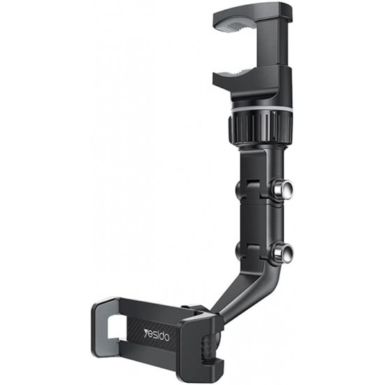 YESIDO C192 Rear View Mirror Adjustable Multi-Angle Universal Mobile Holder (Black)