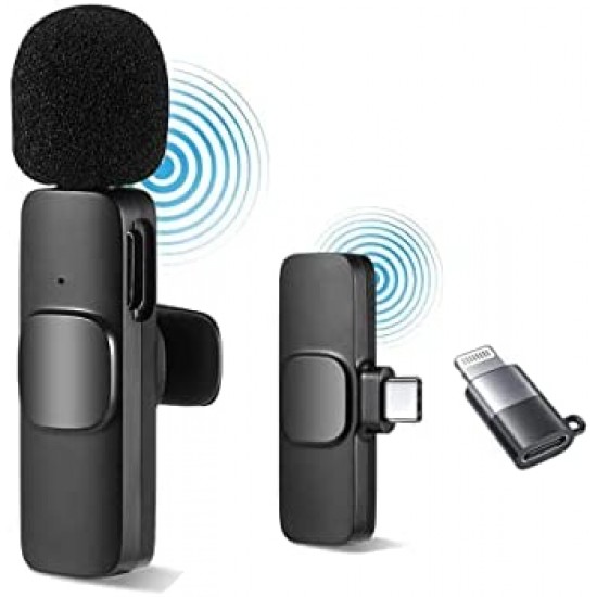 ميكروفون k8 يدعم منفذ تايب سي ومنفذ أيفون لتسجيل مقاطع الفيديو ومكالمات زووم
