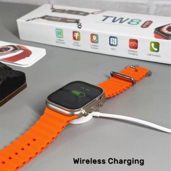 TW8 Ultra Smart Watch With Big Screen For Men Women, Wireless Charging