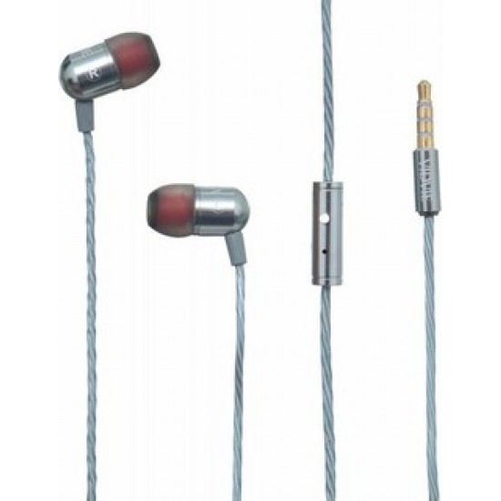 Vidvie HS612 earphones  /  Gray / Speaker size 8mm / Frequency range 20-20000Hz / Sensitivity 108±2dB / Impedance 20 / Cable length 1200 mm