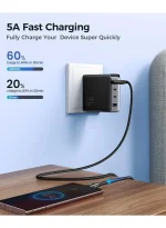 ⁦كابل شحن بيانات سريع 240 واط SA31-CC5 Pioneer Series (Type-C إلى Type-C) 1.2 متر - أسود⁩ - الصورة ⁦6⁩