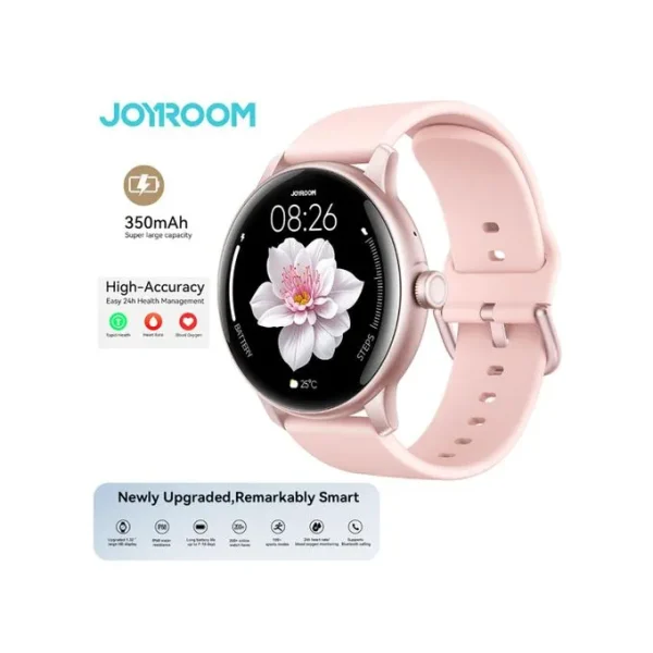 ساعة JOYROOM JR-FC1 PRO الذكية بشاشة 1.32 بوصة ومكالمات بلوتوث - ذهبي وردي