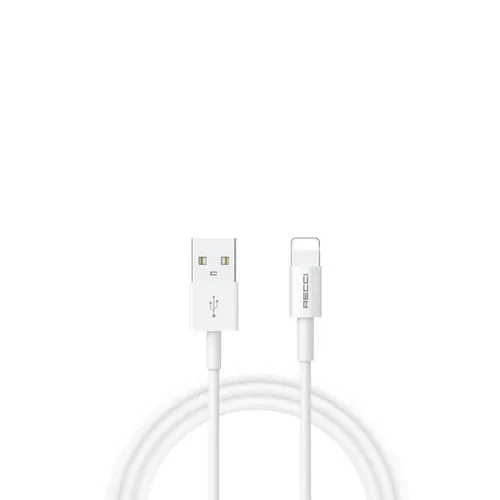 كابل Recci RTC-P05L للشحن السريع ونقل البيانات (USB إلى Lightning، سيليكون، 2.4A، 1.5 متر)