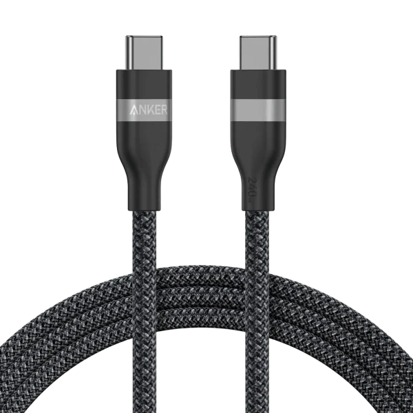 كابل Anker USB-C إلى USB-C بقوة 240 واط، بطول 6 قدم - أسود (A82E2H11)