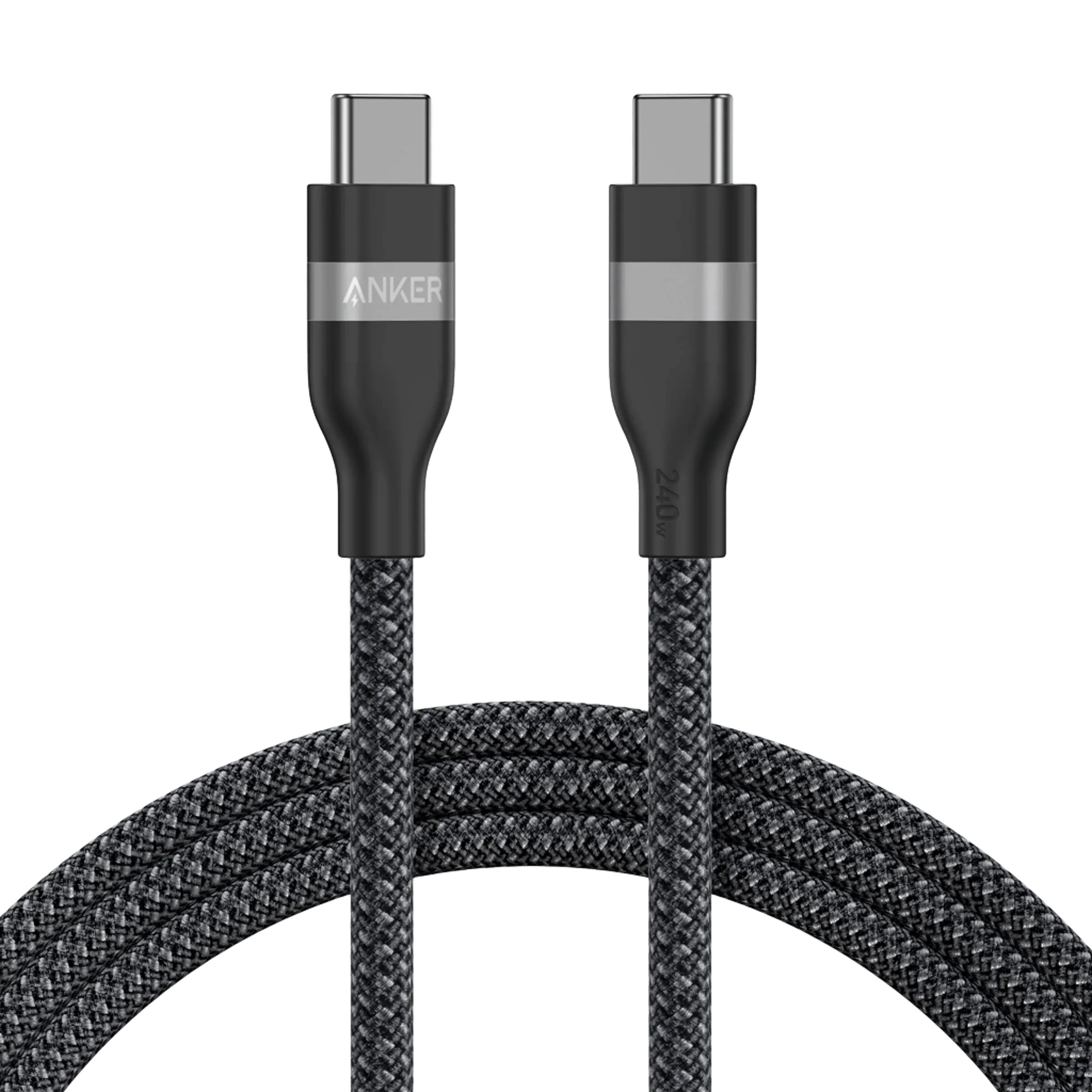 كابل Anker USB-C إلى USB-C بقوة 240 واط، بطول 6 قدم - أسود (A82E2H11) كابل Anker USB-C إلى USB-C بقوة 240 واط، بطول 6 قدم - أسود (A82E2H11)