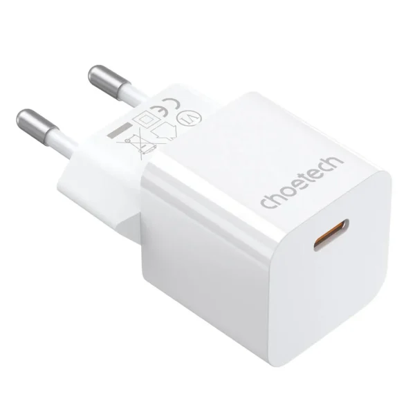 شاحن حائط Choetech Mini PD20W GaN USB-C (أبيض)