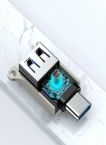 ⁦محول Joyroom S-H151 USB-C إلى USB-A (أنثى) مع فتحة حبل، فضي⁩ - الصورة ⁦4⁩