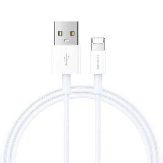 كيبل Recci RS06L USB-A إلى لايتنينج للشحن السريع ونقل البيانات 2.4A بطول 1 متر