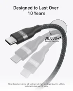 Anker USB-C to USB-C Cable 240W, 6ft - Black (A82E2H11)18-month warranty from the local official agent - Image 4