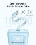 ⁦باور بانك Anker Zolo 10000 مللي أمبير مع كيبل USB-C مدمج - 30 وات ضمان 18 شهر من الوكيل الرسمي المحلي⁩ - الصورة ⁦4⁩
