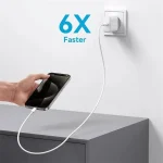 ⁦شاحن حائط Joyroom JR-TCF24 بتقنية PD 30W للشحن السريع باللون الأبيض⁩ - الصورة ⁦5⁩