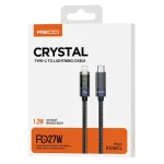 كابل شحن ومزامنة كريستال لايتنينج Recci RS-16CL بقوة 27 وات، 1.2 متر - أسود
