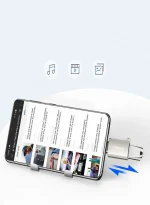 ⁦محول Joyroom S-H151 USB-C إلى USB-A (أنثى) مع فتحة حبل، فضي⁩ - الصورة ⁦6⁩