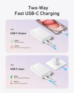 ⁦باور بانك Anker Zolo 10000 مللي أمبير مع كيبل USB-C مدمج - 30 وات ضمان 18 شهر من الوكيل الرسمي المحلي⁩ - الصورة ⁦3⁩