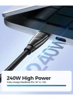 ⁦كابل شحن بيانات سريع 240 واط SA31-CC5 Pioneer Series (Type-C إلى Type-C) 1.2 متر - أسود⁩ - الصورة ⁦7⁩